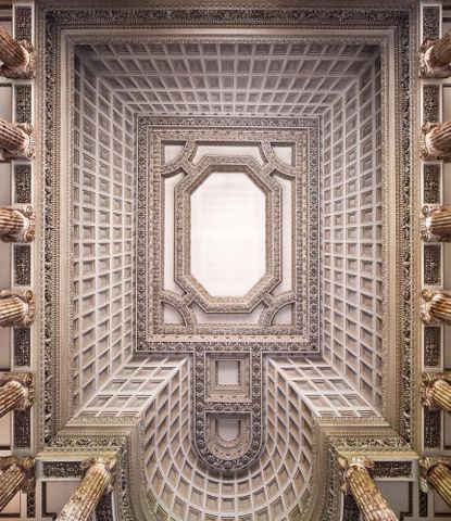 Fig 1: The coffered Marble Hall ceiling, inspired by Rome’s Pantheon. Holkham Hall, Norfolk. Photo by Will Pryce for the Country Life Picture Library