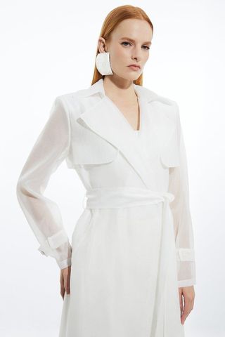 Karen Millen Woven Organdie Trench Coat 