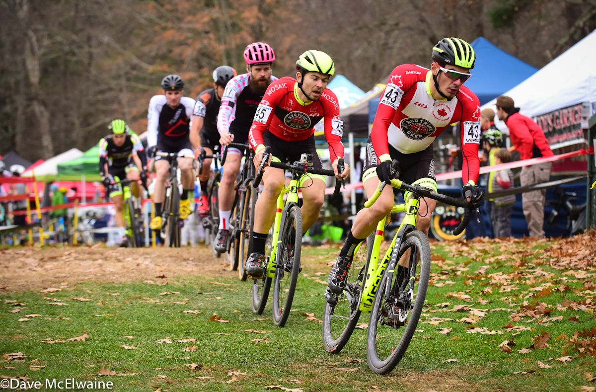 Rapheal Gagne (Red Truck-Garneau) leading on lap one