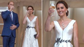 Two photos of Kate Middleton in Poland