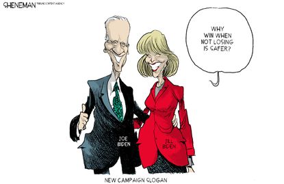 Political Cartoon Joe Biden Jill Biden Not Winning Safer Campaign Trail