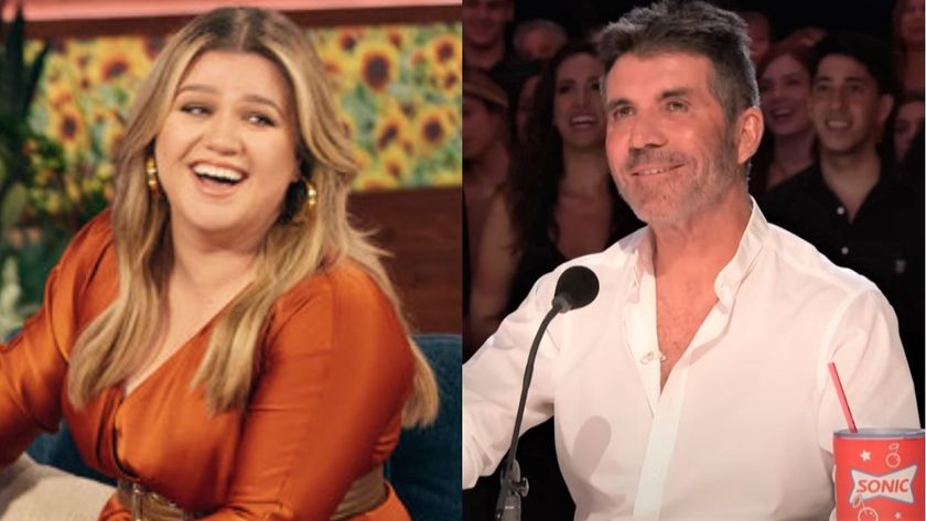 Kelly Clarkson on The Kelly Clarkson Show and Simon Cowell on America&#039;s Got Talent.