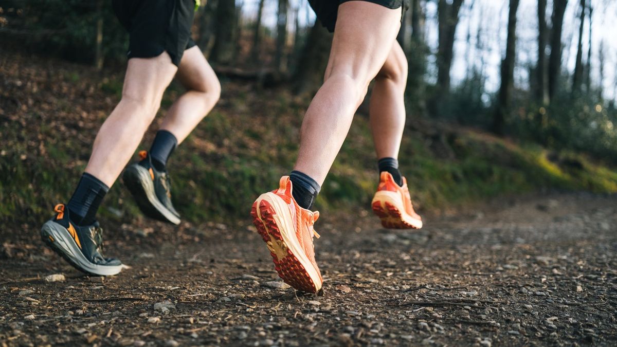 Trail runners&#039; feet