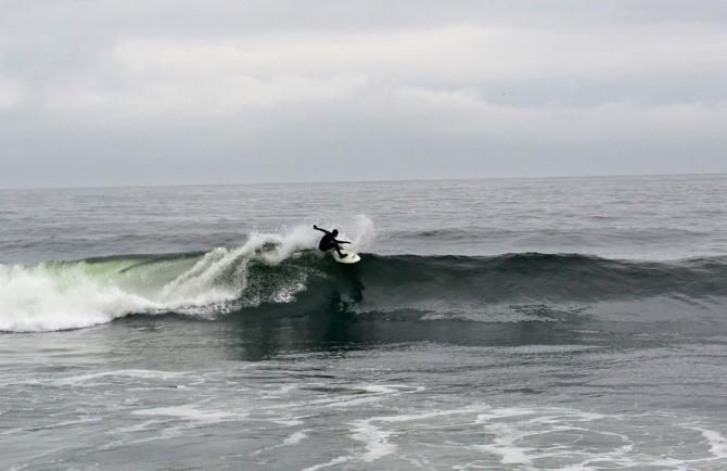 Mike Broderick mixes up his training with surfing in central Chile