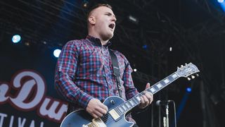 Chad Gilbert of New Found Glory performs on stage during Slam Dunk Festival at Millennium Square on May 28, 2016 in Leeds, England.