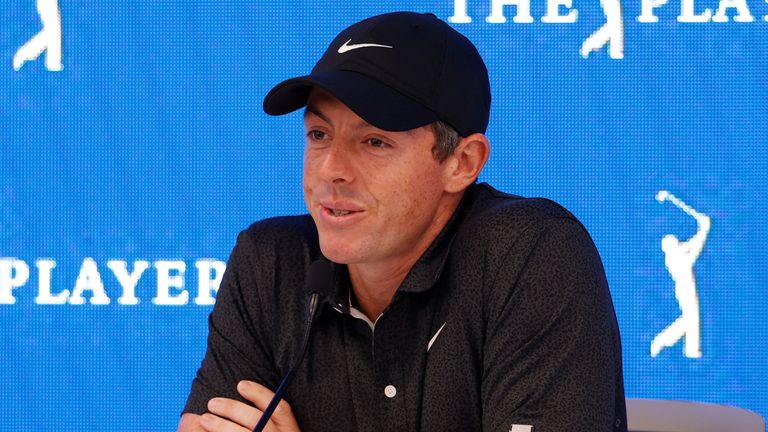 Rory McIlroy speaks to the media ahead of the 2022 Players Championship
