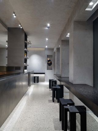 The Bakery in Ghent with chrome and white interiors