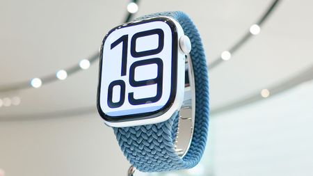 The Apple Watch Series 10 on display at the device's launch in September 2024