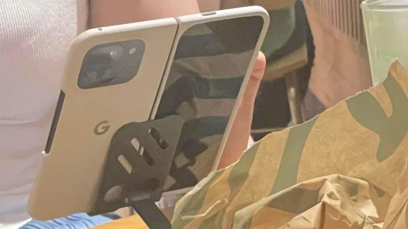 The Google Pixel 9 Fold spotted in a Starbucks in Taiwan