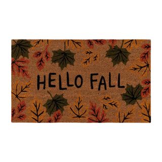 Fall doormat with leaves