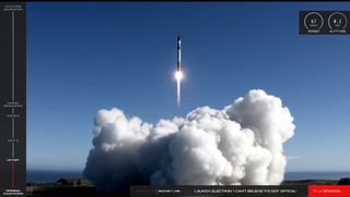 A Rocket Lab Electron booster carrying the Sequoia Earth-watching satellite for Capella Space launches into orbit from Launch Complex 1 at Mahia Peninsula, New Zealand in a successful return-to-flight mission on Aug. 31, 2020 NZT (Aug. 30 GMT/EDT).