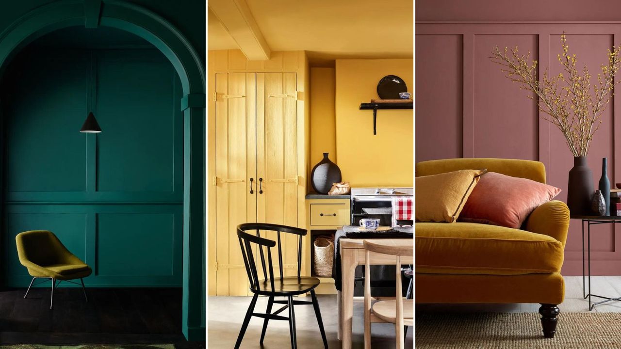 Three color drenched rooms 