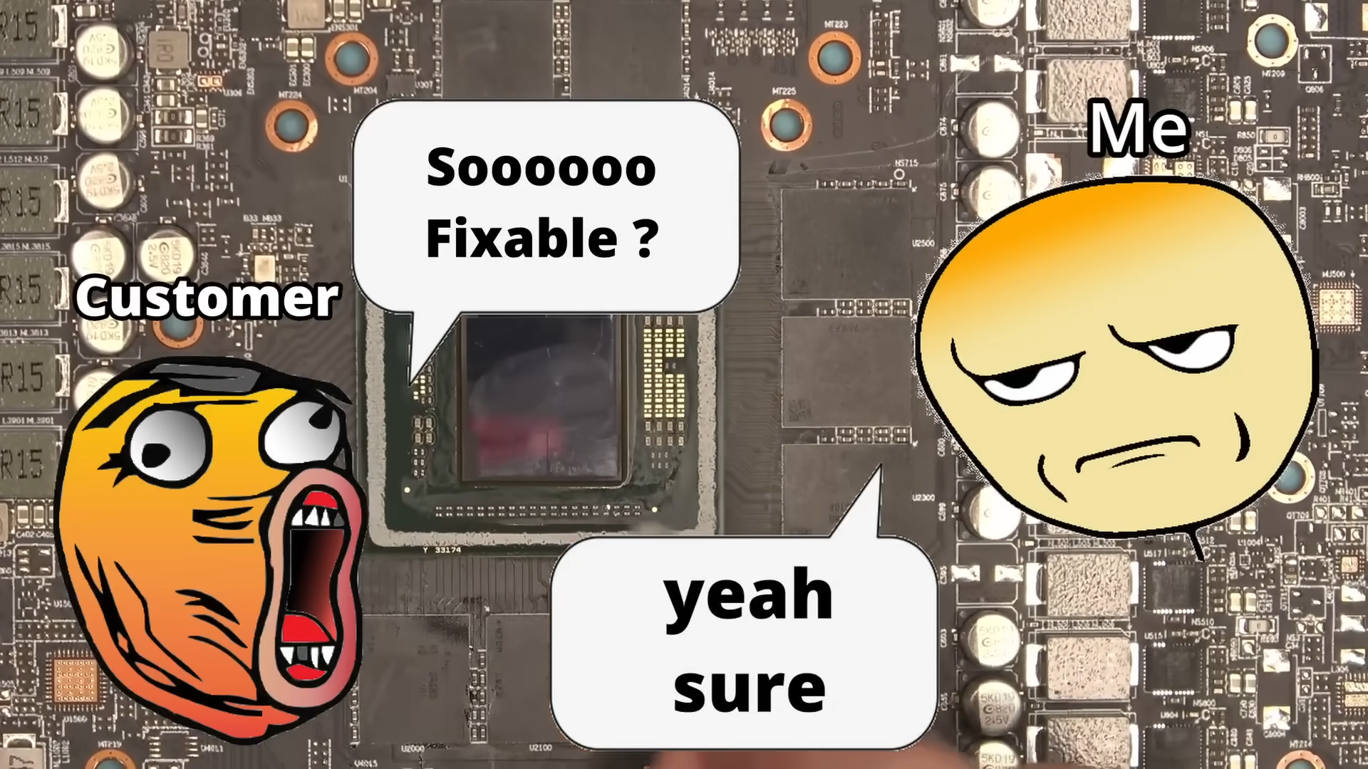An RX 7800 XT with its retention frame removed from the core