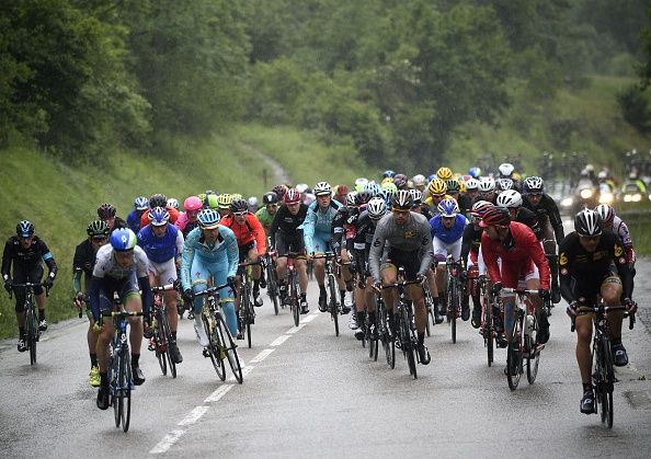 Action in the peloton