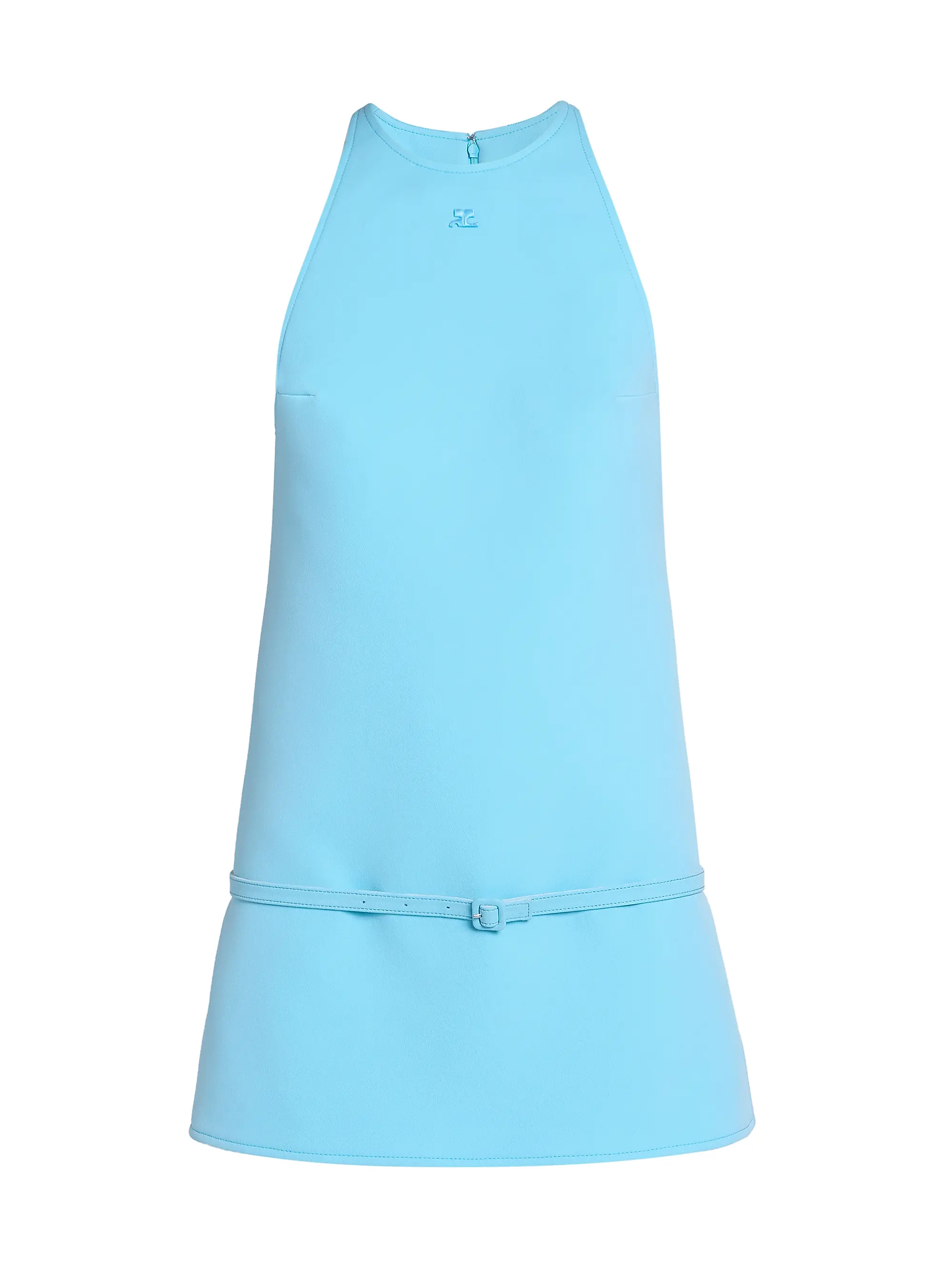A-Line Belted Twill Minidress