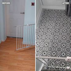 hallway floor makeover before and after