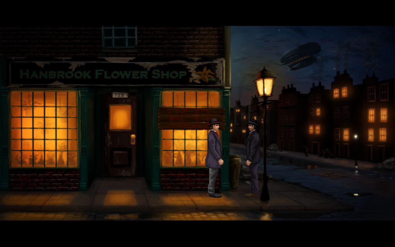 Tangkapan layar dari game detektif Lamplight City
