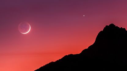 Venus in Taurus: Scenic View Of Silhouette Mountain Against Sky At Night .