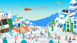 Google&#039;s Santa Tracker homepage Christmas village