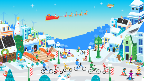 Google's Santa Tracker homepage Christmas village