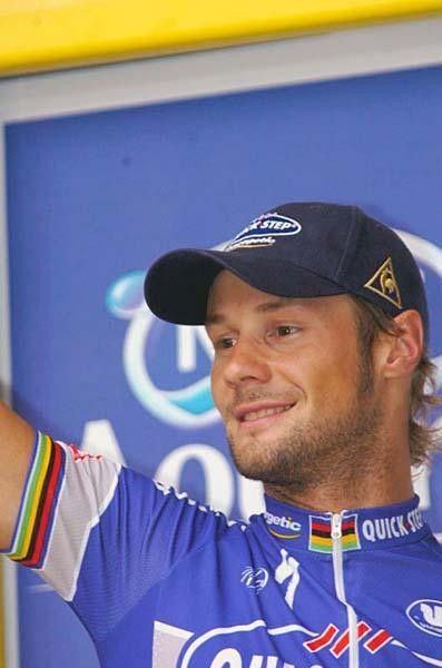 Tom Boonen on the podium