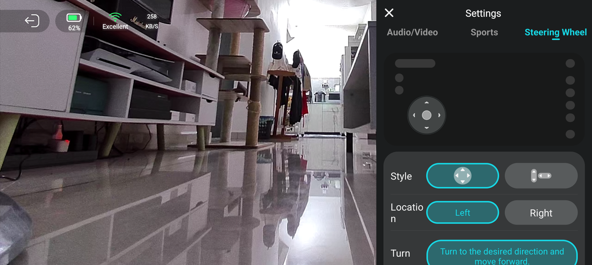 Enabot EBO Max control mode view in the app