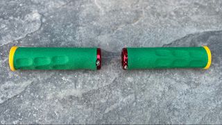 A pair of ODI Dread Lock grips for bike handlebars