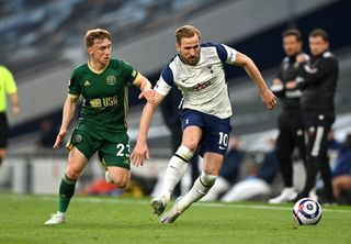 Harry Kane in action against Sheffield United