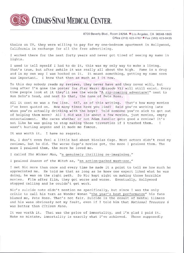 scan of Peter Ross's will page 2