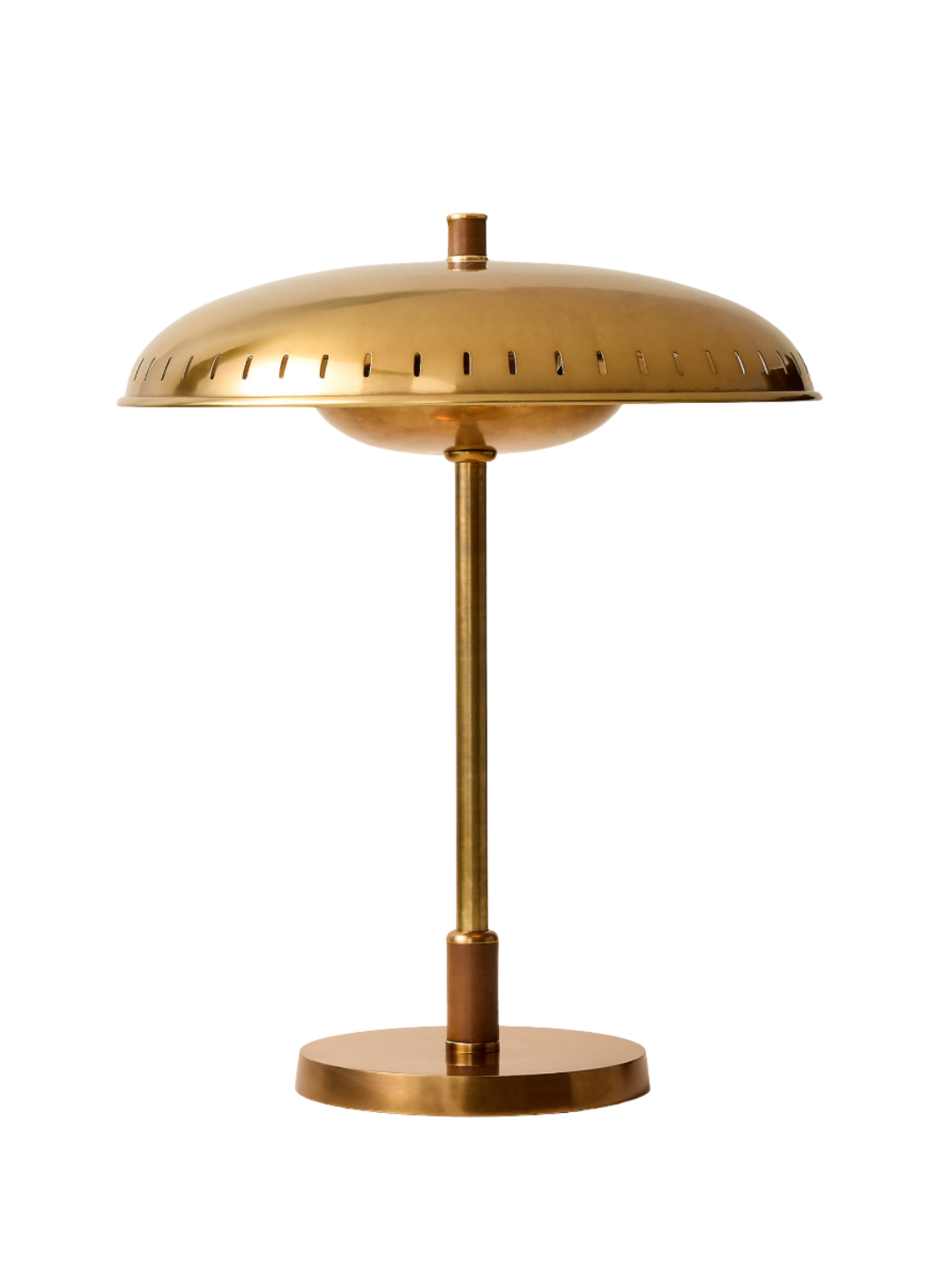 a brass table lamp
