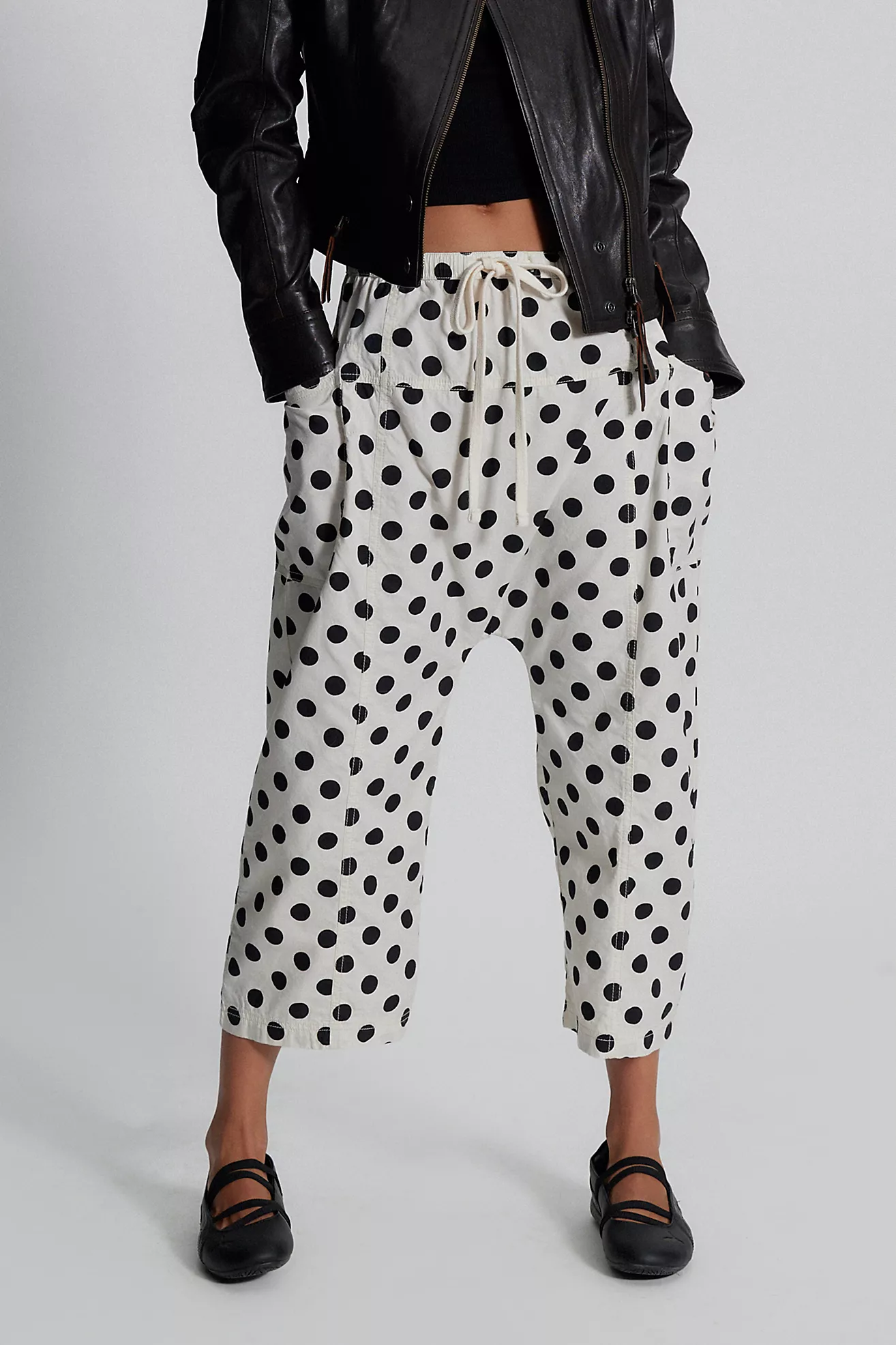 Need You Now Printed Cotton-Poplin Harem Pants