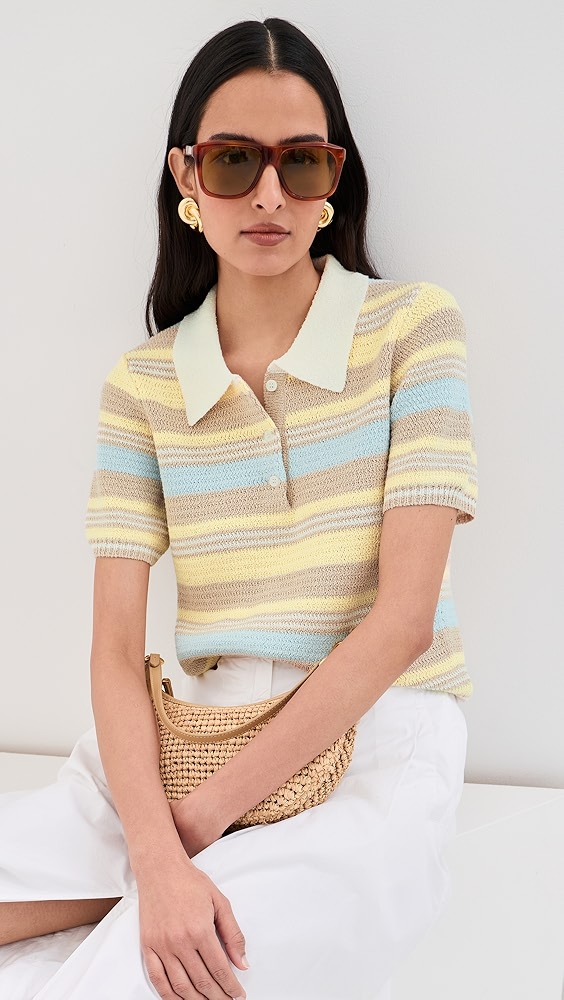Le Bop Striped Boucle Polo