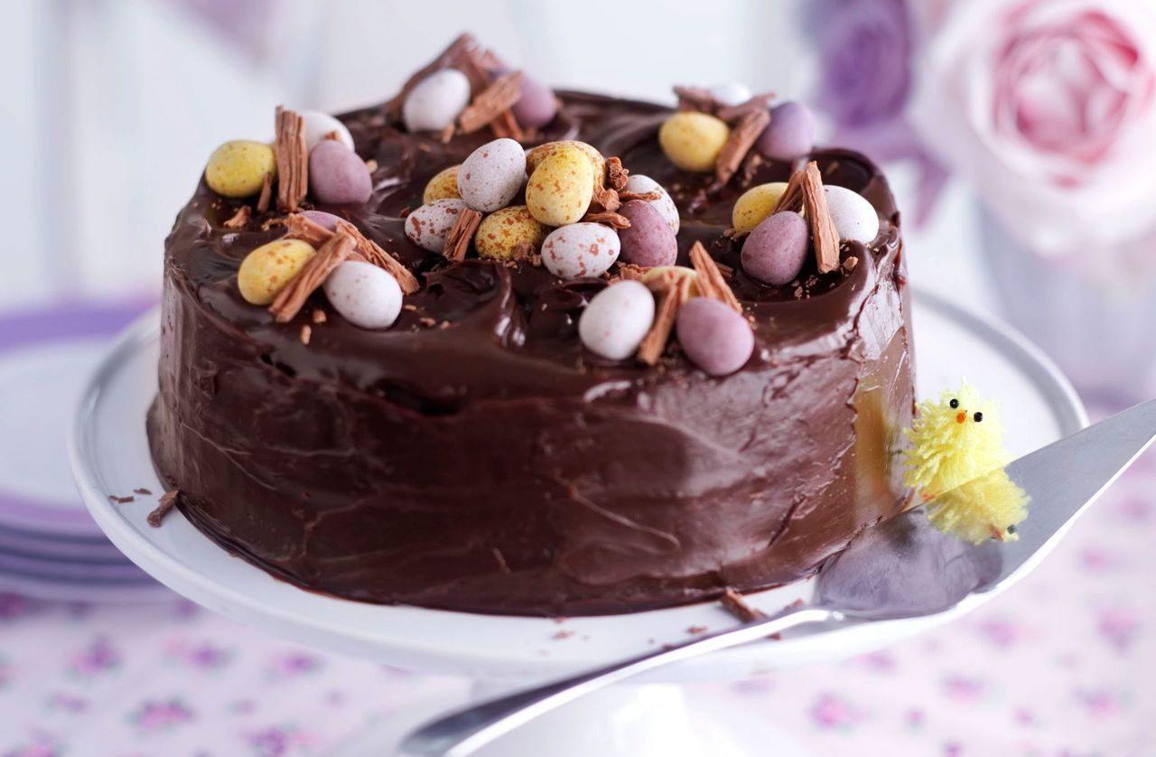 Easter chocolate fudge cake