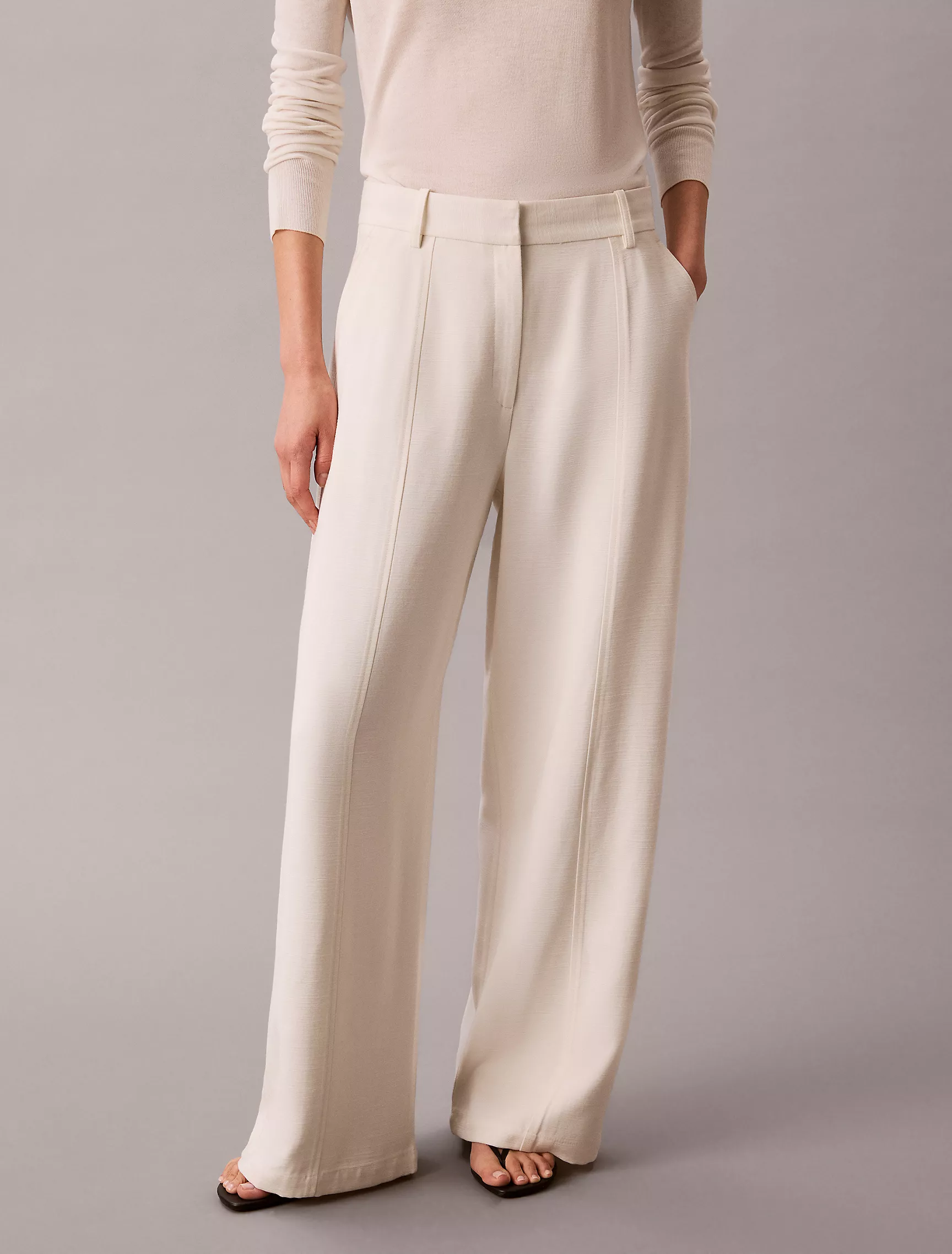 Textured Straight Pants