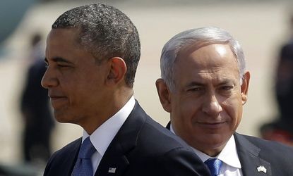 President Obama with Israeli Prime Minister Benjamin Netanyahu during his arrival in Tel Aviv on March 20. 