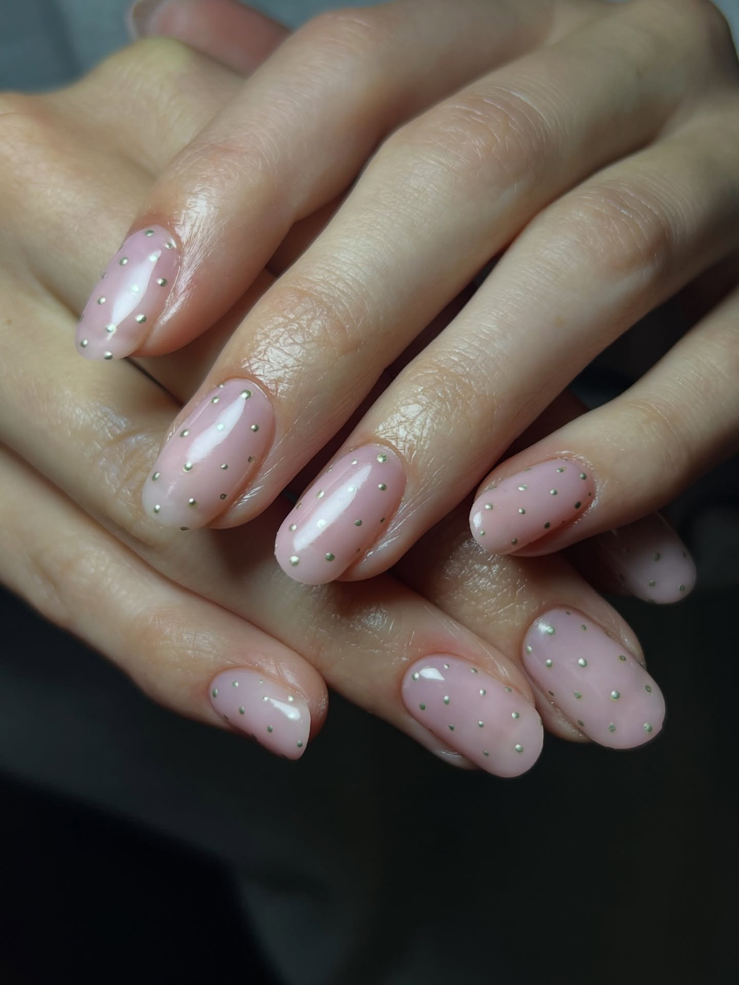 silver polka dot nails