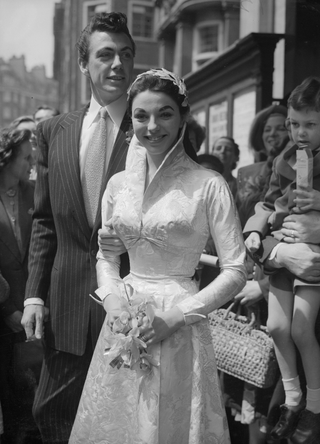 Film starlet Joan Collins marries actor Maxwell Reed in 1952