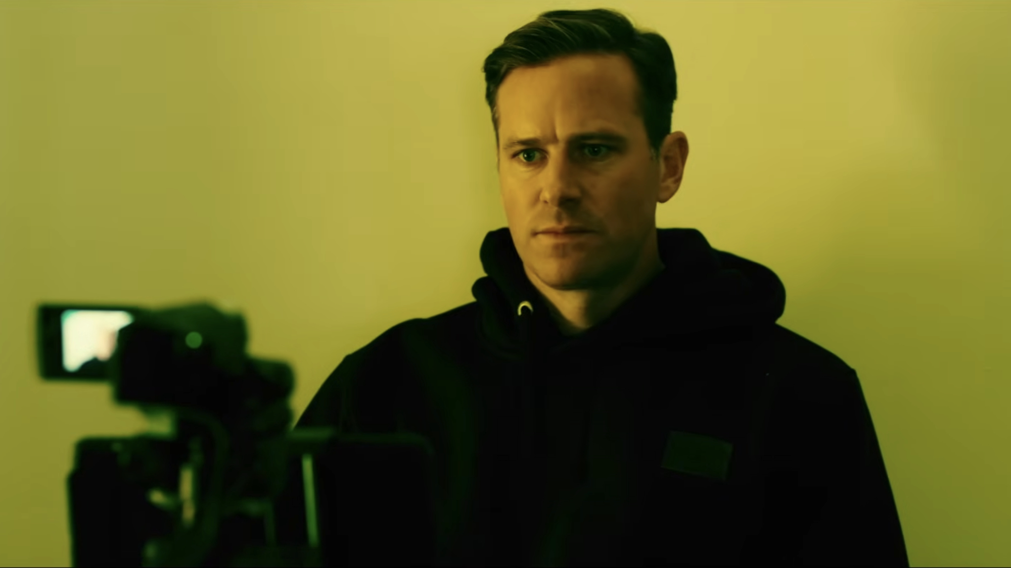 Sanders (Armie Hammer) records himself in Citizen Vigilante.