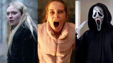Dakota Fanning in The Watchers (2024), Alisha Weir in Abigail (2024), and Ghostface in Scream VI (2023)