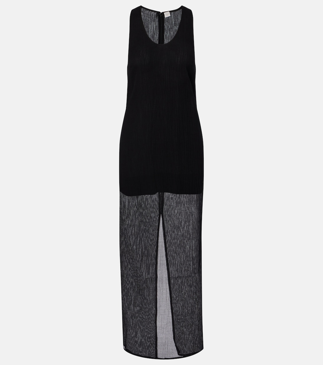 Semi-Sheer Cotton and Silk Maxi Dress
