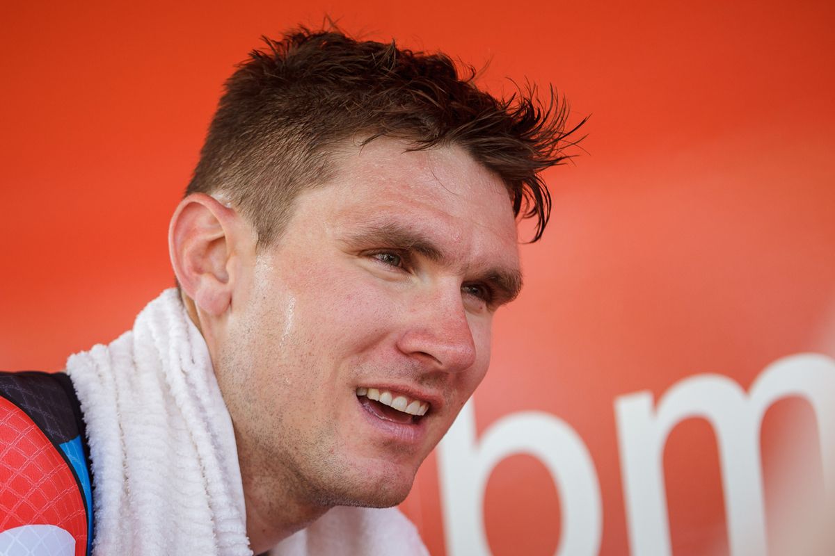 Tejay van Garderen of the United States and the BMC Racing Team after winning the prologue on August 6, 2018 in St. George, Utah.
