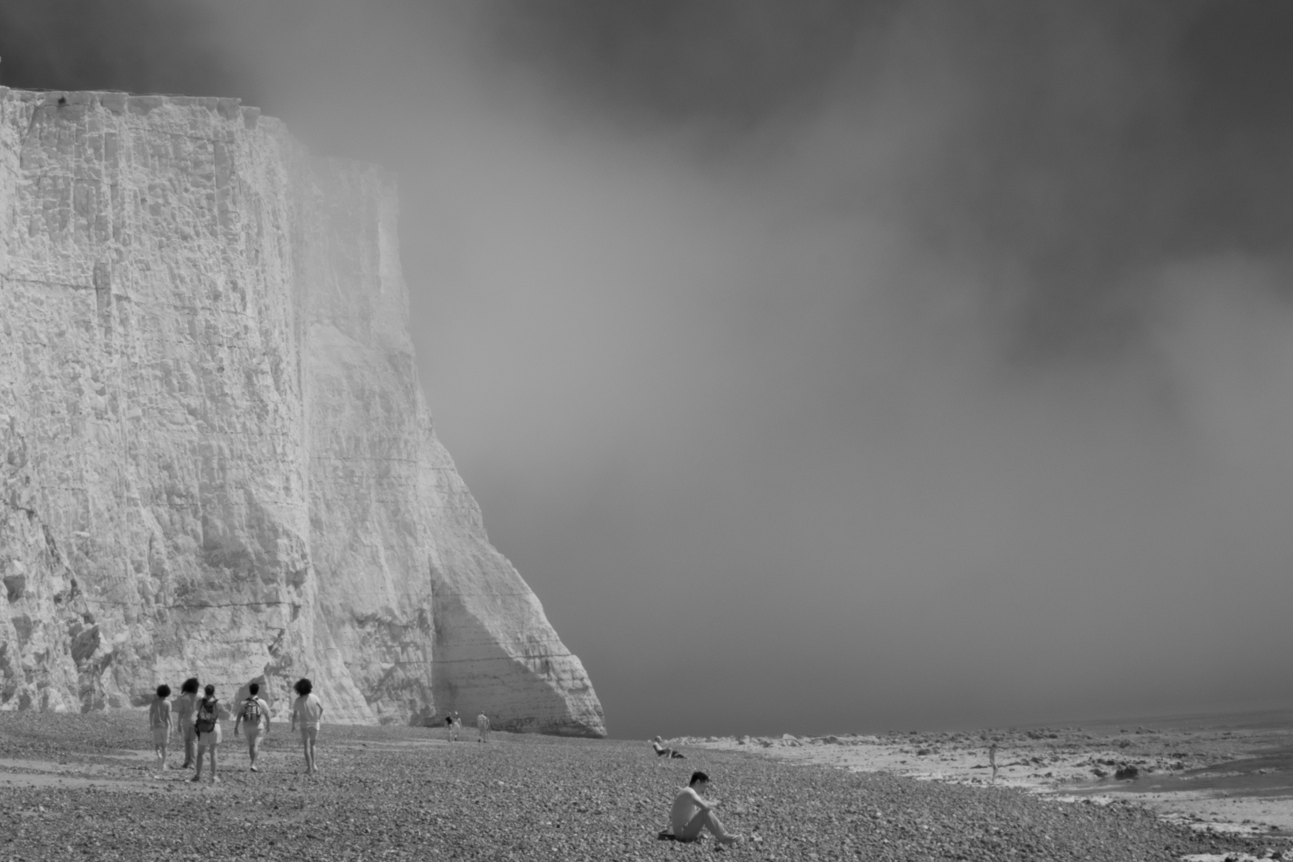 Infrared photos of the Seven Sisters cliffs in the UK