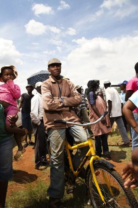 A proud owner of a Qhubeka bike