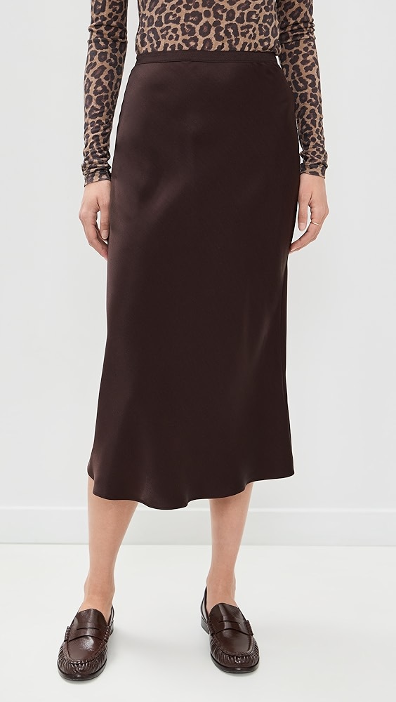 Anine Bing Deep Brown Bar Silk Skirt