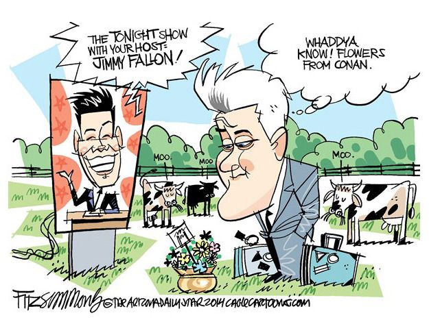 Editorial cartoon Jay Leno Tonight Show