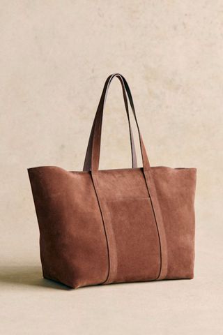  Sézane Brown Suede Gabin Maxi Bag