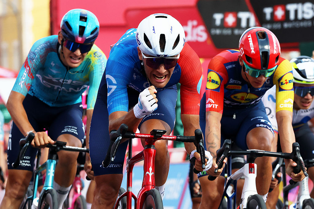 Bastien Tronchon (Groupama - FDJ United) wins stage 10 of the 2026 Vuelta a Espa&amp;ntilde;a in Elche de la Sierra, Spain. (Photo by Alexander Hassenstein/Getty Images)