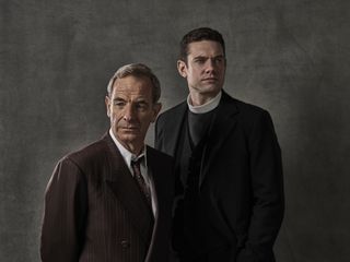 Grantchester season 7 Robson Green and Tom Brittney as DI Geordie Keating and Reverend Will Davenport.