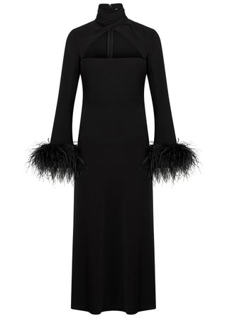 Odessa Feather-Trimmed Maxi Dress