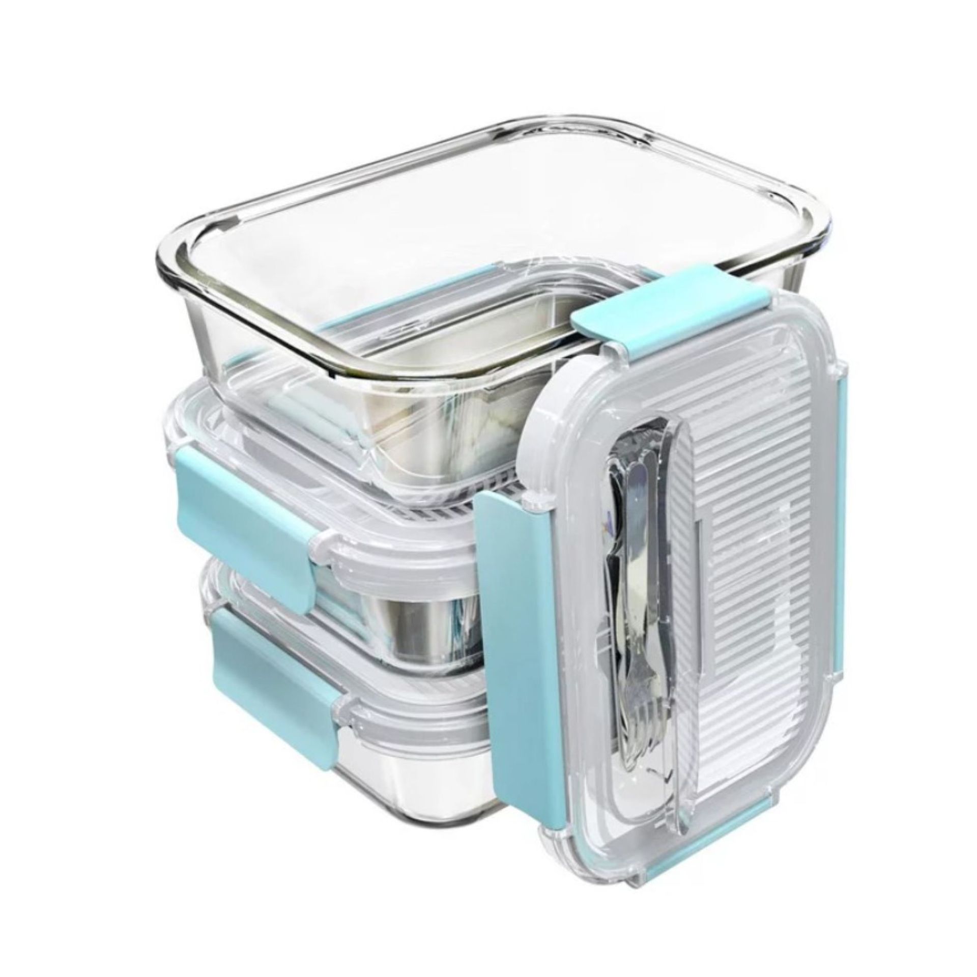 Tumpukan wadah penyimpanan kaca